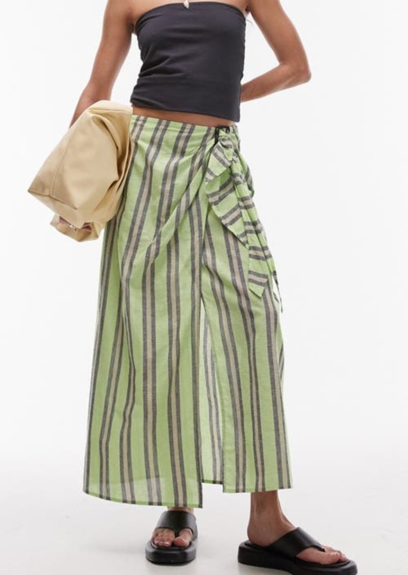 Topshop Stripe Sarong Maxi Skirt