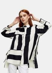 Topshop striped shirt in black and white