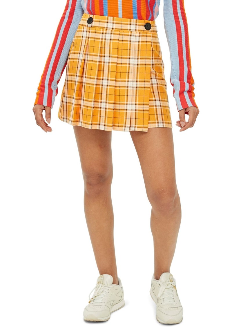 Topshop Summer Check Kilt Miniskirt