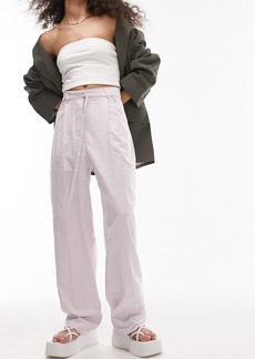 Topshop Tapered Belted Trousers in Lilac at Nordstrom Rack