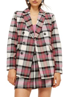 Topshop Tartan Double Breasted Jacket