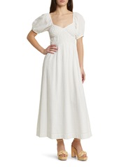 Topshop Textured Bodice Maxi Dress in Ivory at Nordstrom Rack