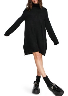 Topshop Turtleneck Sweater Dress in Black at Nordstrom