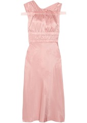 Topshop Unique Woman Lambeth Ruched Silk-jacquard Dress Baby Pink