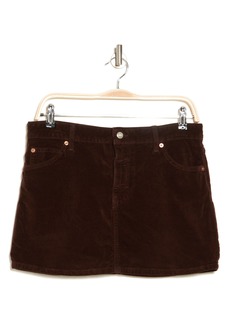 Topshop Velvet Low Rise Miniskirt in Brown at Nordstrom Rack