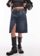 Topshop Vented Denim Skirt