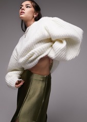 Topshop Volume Sleeve Sweater in Ivory at Nordstrom Rack