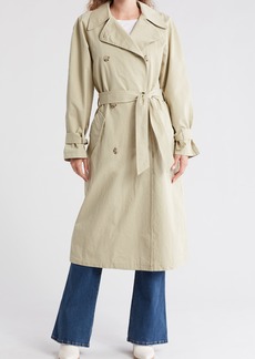 Topshop Washed Cotton Trench Coat in Beige at Nordstrom Rack