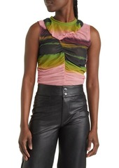 Topshop Watercolor Ruched Tank