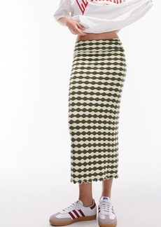 Topshop Wavy Stripe Jersey Maxi Skirt