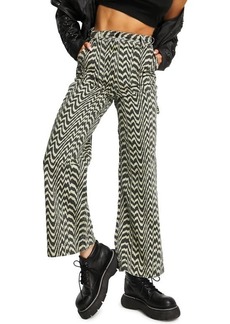 Topshop Wavy Stripe Wide Leg Pants in Yellow at Nordstrom