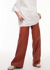 Topshop Wide Leg Faux Leather Pants in Red at Nordstrom Rack