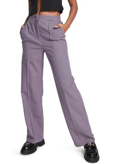 Topshop Women's Menzy Check Trousers in Pink at Nordstrom
