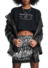 Topshop Women's Parallel Collective Crop Graphic Tee in Black at Nordstrom