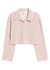 Topshop Women's Stripe Polo in White at Nordstrom