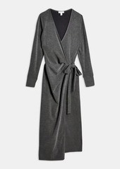 Topshop wrap midi dress in gray