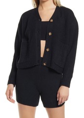 Topshop Button Front Cardigan in Black at Nordstrom