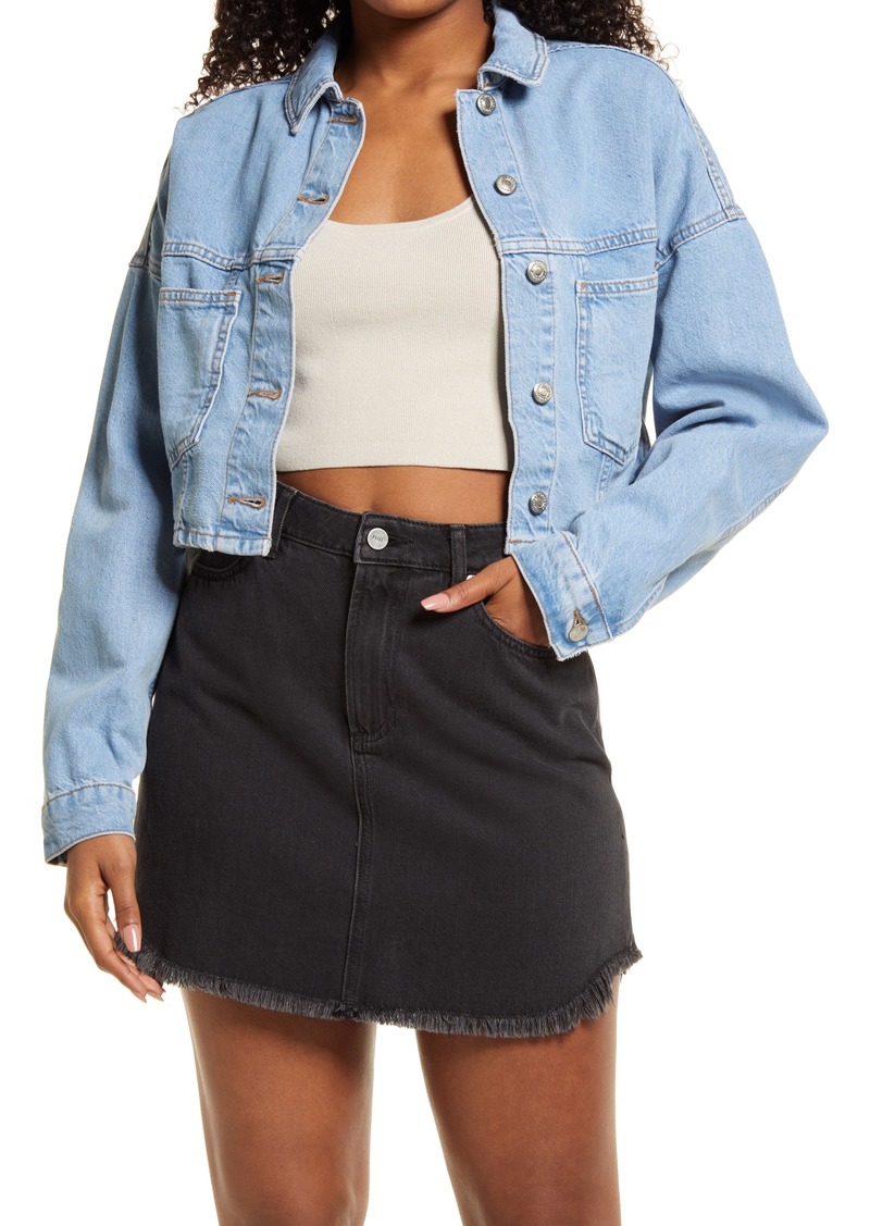 topshop puff sleeve denim jacket