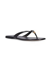 Tory Burch 10mm Simple Logo Leather Thong Sandals