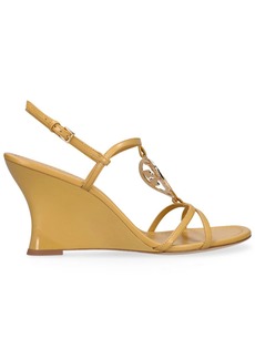 Tory Burch 95mm Capri Miller Leather Wedge Sandals