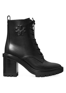 Tory Burch 95MM Leather Lug-Sole Booties