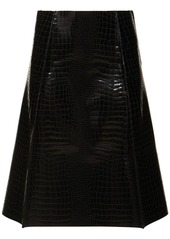 Tory Burch Angle Croc Embossed Midi Skirt