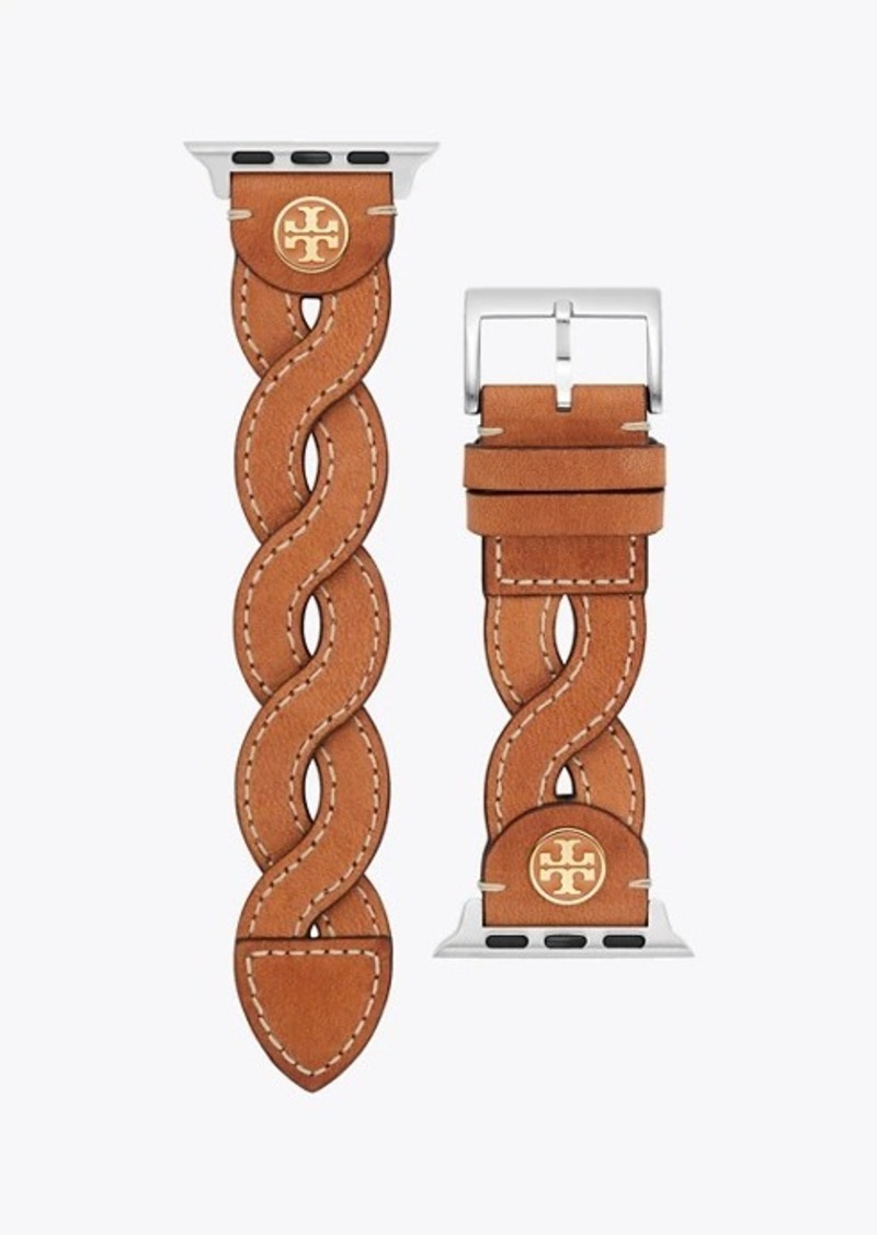 Tory Burch Braided Band for Apple Watch®, Camello Leather, 38 MM 