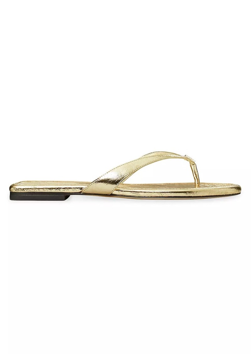 Tory Burch Capri Metallic Leather Flip-Flops