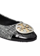 Tory Burch Claire Tweed & Patent Leather Cap-Toe Ballet Flats