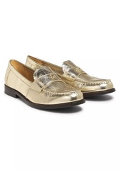 Tory Burch Classic Metallic Leather Loafers