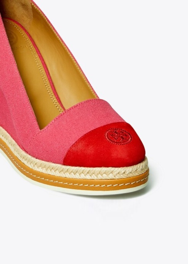 Tory Burch Color-Block Ankle-Strap Wedge Espadrille | Shoes