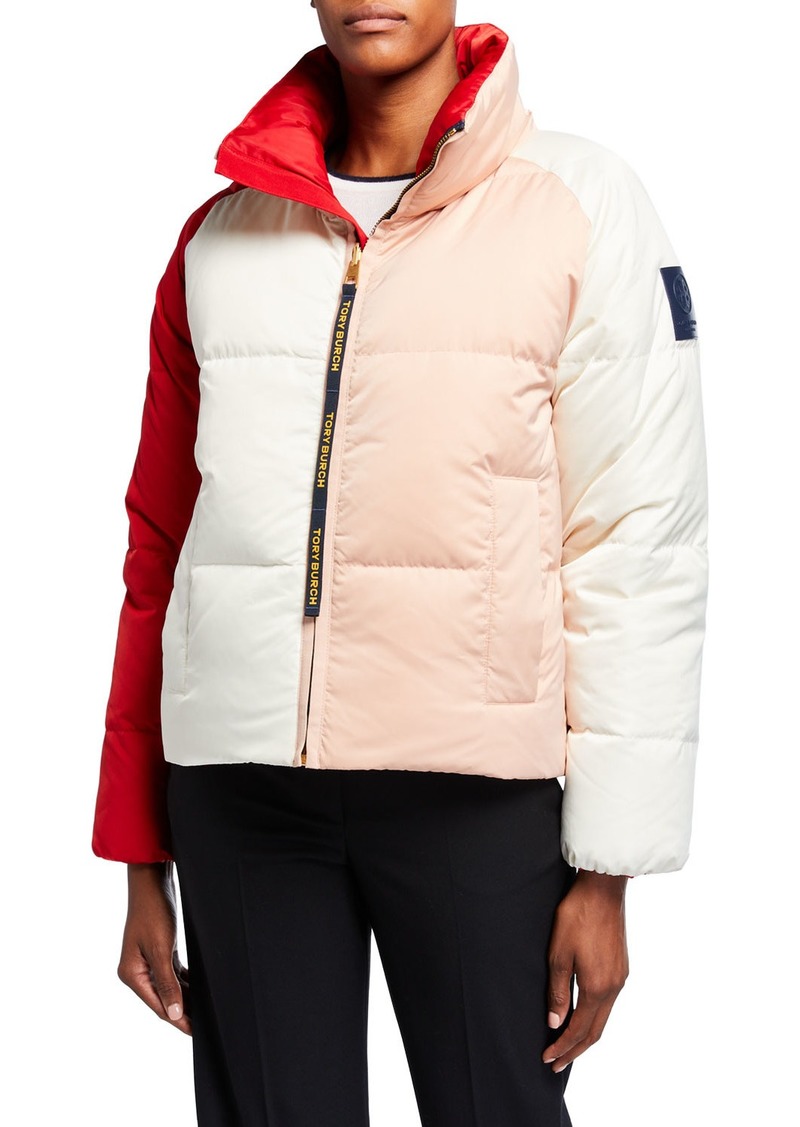 Tory Burch Colorblock Reversible Puffer Jacket | Outerwear
