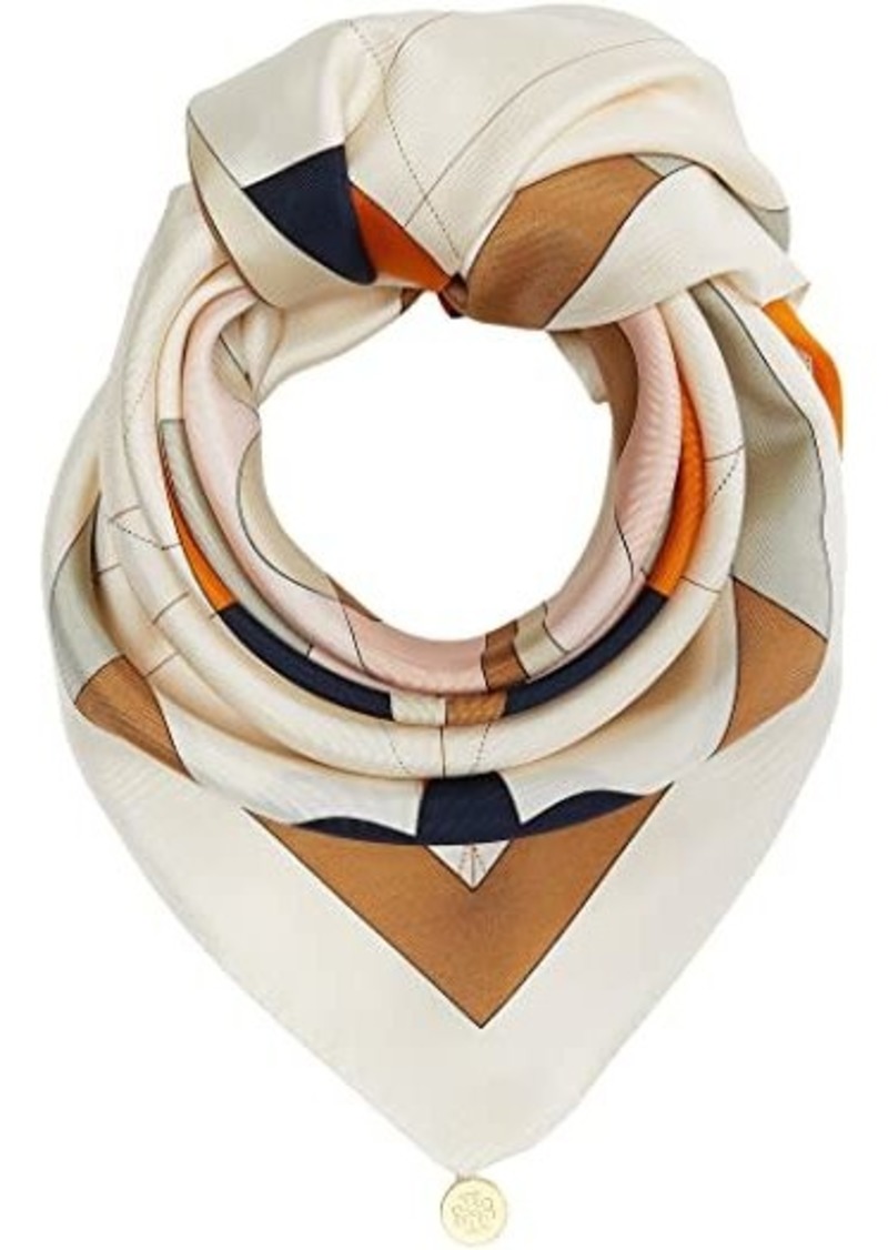 Tory Burch Deco T Monogram Square Silk Scarf