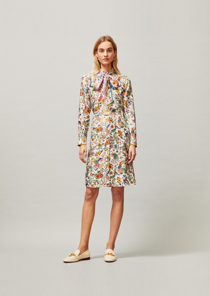 Tory Burch Contrast-Binding Printed Shirtdress | Dresses