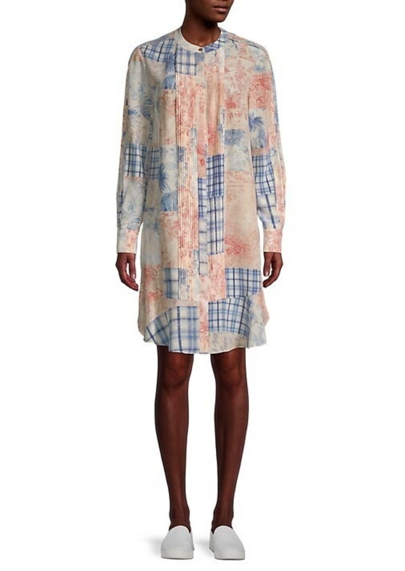 Cora Patchwork-Print Silk Dress - 62% Off!