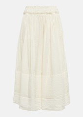 Tory Burch Cotton and linen midi skirt