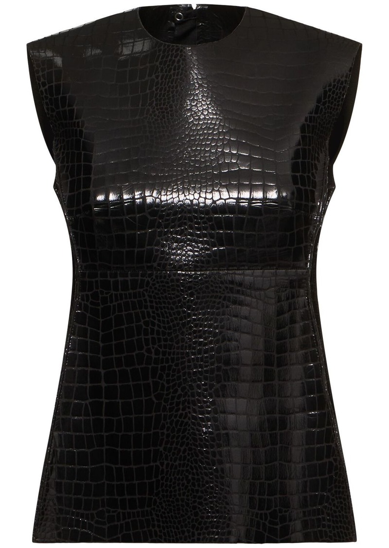 Tory Burch Croc Embossed Sleeveless Top