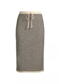 Tory Burch Crocheted Drawstring Midi-Skirt