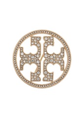 Tory Burch crystal embellished logo brooch