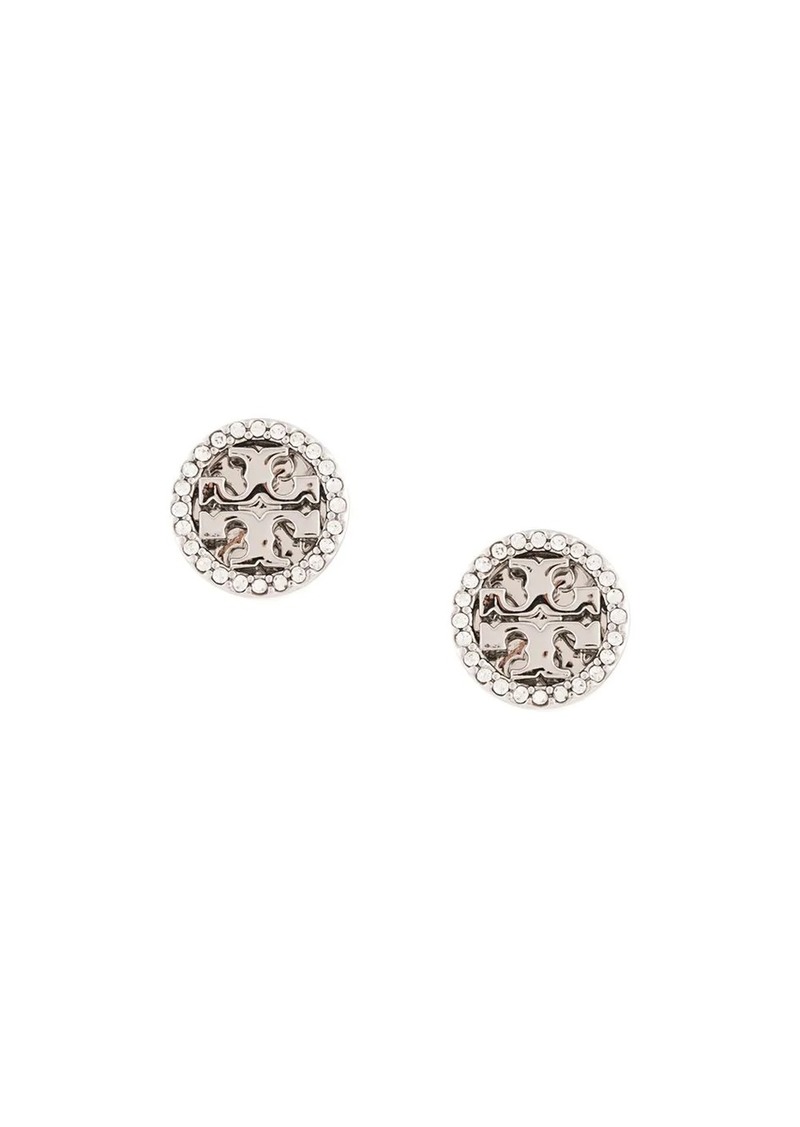 Tory Burch CRYSTAL LOGO CIRCLE-STUD EARRING