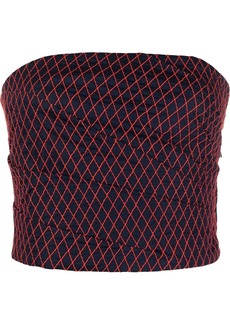Tory Burch diamond-stitch wrapped bandeau top