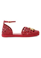 Tory Burch Eleanor Woven Leather d'Orsay Espadrille Sandals