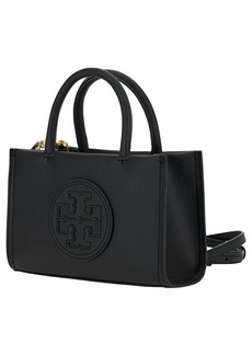 Tory Burch 'Mini Ella' Black Tote Bag with Embossed Logo in Eco-Leather Woman