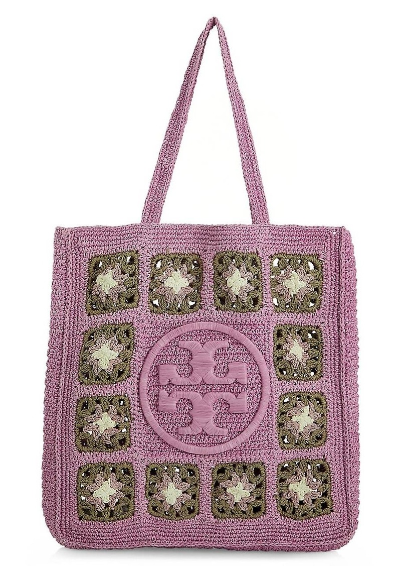 Tory Burch Mini Fleming Crochet-knit Shoulder Bag in Pink