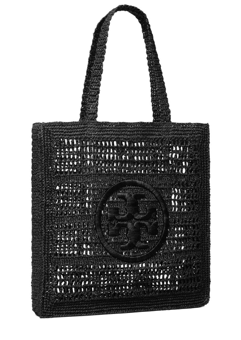 TORY BURCH Mcgraw Raffia Small Bucket Bag - Black/Natural