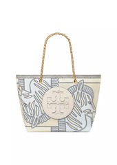 Tory Burch Ella Zebra-Print Chain Tote Bag