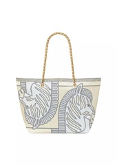 Tory Burch Ella Zebra-Print Chain Tote Bag