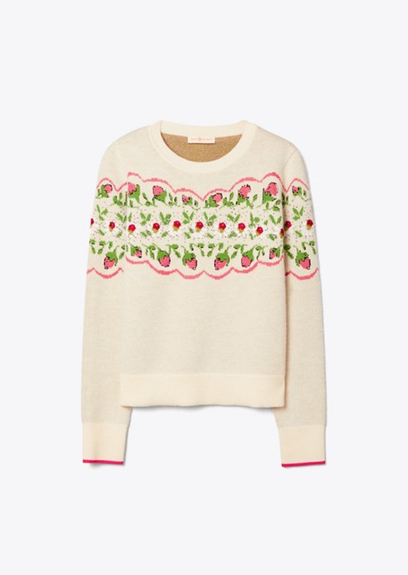 Tory Burch Embellished Floral Pullover | Sweaters