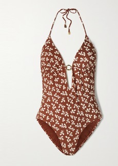 Tory Burch Embellished Printed Swimsuit