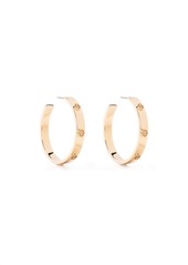 Tory Burch embossed-logo hoop earrings